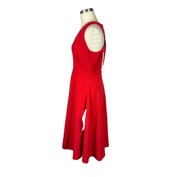 DRESS THE POPULATION Vibrant Red Catalina A-Line Midi Dress Women's Size Medium - Picture 2 of 9